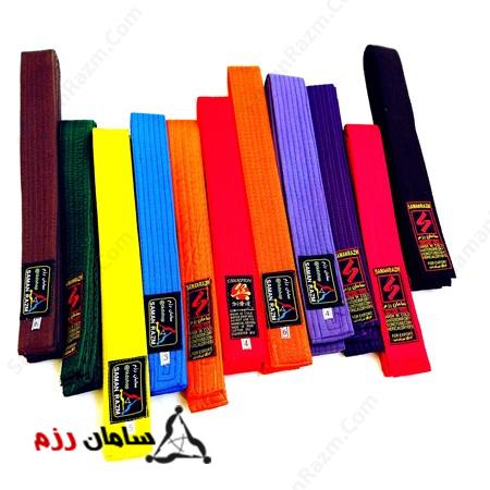انواع کمربندهای رنگی سامان رزم - Colored belts