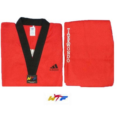 لباس تکواندورنگی طرح آدیداس(آبی وقرمز) - Adidas Taekwondo uniform design